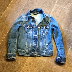 Distressed jean jacket